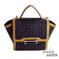 【Diana Janes 黛安娜】晶鑽 LOGO迷你復古有蓋單肩斜肩包