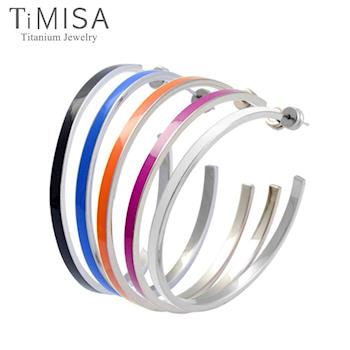 【TiMISA】活力漾彩(5色) 純鈦耳環一對