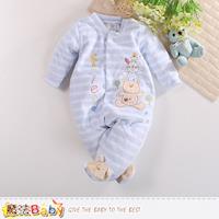 魔法Baby 包腳連身衣 法國設計細絲絨包屁衣~k60420