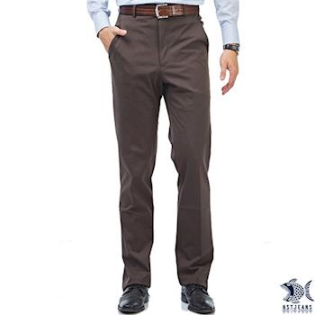 【NST Jeans】獵裝式休閒感 咖啡色斜口袋西裝褲(中腰) 390(5582)平面/無打摺/年輕款式/筆挺/免燙