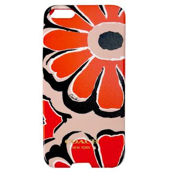 COACH 花朵 iPhone 5 手機保護殼(橘黑)
