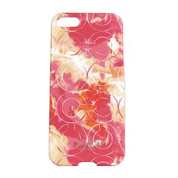 COACH 花卉塗鴉 iPhone 5 手機保護殼(粉紅)
