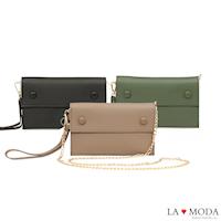 La Moda 流行指標貼心設計多層式個性小包鍊條包(共3色)