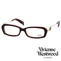 Vivienne Westwood 光學鏡框★不規則音符鏡腳復古框★英倫龐克跳耀土星/平光鏡框(橘紅色) VW201E04