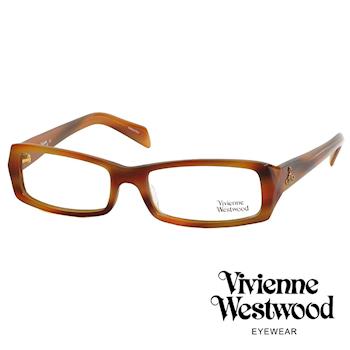Vivienne Westwood 光學鏡框★時尚造型方框★英倫龐克雙色板料/平光鏡框(琥珀色) VW195E03