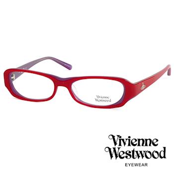 Vivienne Westwood 光學平光鏡框★經典LOGO雙色造型★英倫龐克風(紫/紅) VW176E04