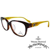 Vivienne Westwood 英國Anglomania五芒土星琥珀撞色光學眼鏡(棕琥珀+黃)AN282E03