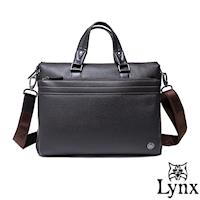 Lynx - 山貓真皮經典款極品型男公事包-共2色