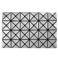 ISSEY MIYAKE 三宅一生 BAOBAO 4x6金屬幾何方格票卡包(銀)
