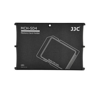 JJC超薄名片型SD記憶卡盒SD卡儲卡盒儲存盒MCH-SD4GR黑色(可保存4張SD卡)