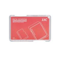 JJC二張SD+四張Micro SD記憶卡儲存盒MCH-SDMSD6CN紅色(名片型)