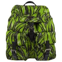 PRADA 1BZ811 經典三角LOGO尼龍雙口袋後背包.綠