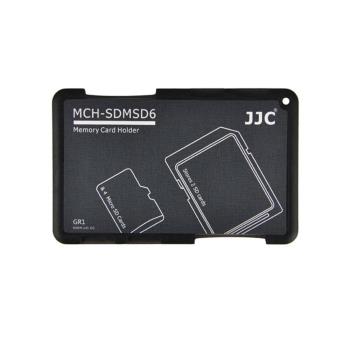 JJC二張SD+四張Micro SD記憶卡儲存盒MCH-SDMSD6GR黑色(名片型)