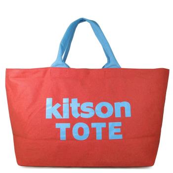 Kitson LA 帆布大托特旅行包(紅藍雙色,特大款)