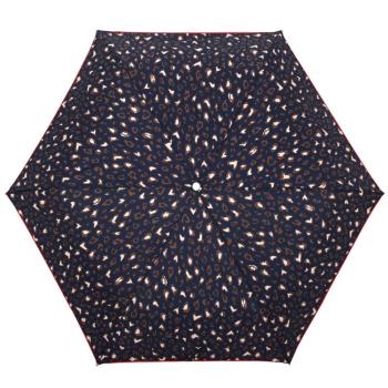 2mm甜蜜豹紋晴雨兩用輕量手開傘-深藍 /雨傘 摺疊 迷你 超輕量 阻隔紫外線 晴雨兩用 口袋傘 超防曬 抗UV 降溫 易乾