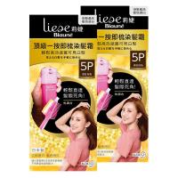 莉婕 頂級一按即梳染髮霜 5P深紅棕色 40g+40g (2入)