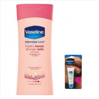 原裝進口Vaseline潤膚乳液--美甲乳液(200ml)*6/箱購加贈精典原味管狀護唇膏(10g*3支)