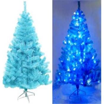 摩達客耶誕-台灣製4呎/4尺(120cm)豪華版冰藍色聖誕樹(不含飾品)+100燈LED燈藍白光1串(附IC控制器)本島免運費