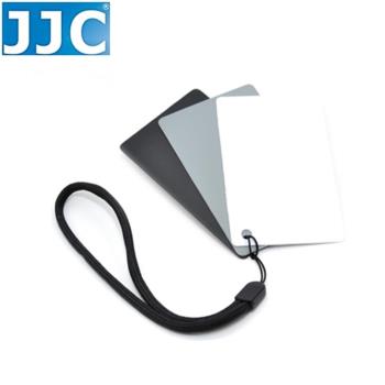 JJC三合一灰卡+白平衡卡+黑卡GC-2(名片大小,3片裝,可測光校正WB可搖黑卡降低反差)gray card