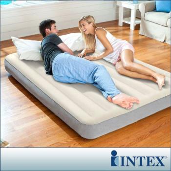 INTEX 新型氣柱-雙人加大植絨充氣床墊-寬152cm(64103)