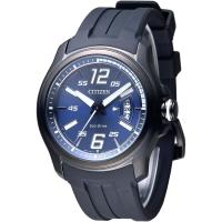 CITIZEN 光動能炫藍時尚膠帶男錶(AW1354-07L)-炫藍*黑