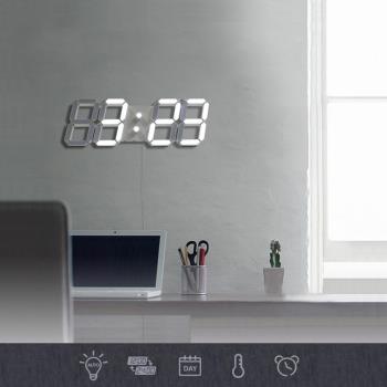 3D LED立體數字壁掛鐘/時鐘/電子鬧鐘(大款)