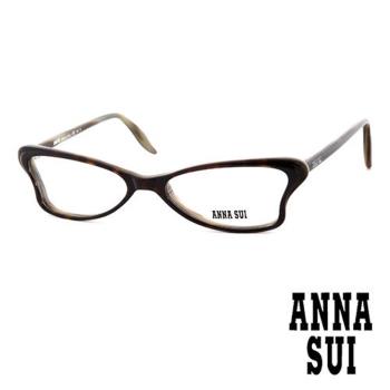 Anna Sui 日本安娜蘇 魔幻時尚經典蝴蝶造型平光眼鏡(橄欖綠) AS036E04