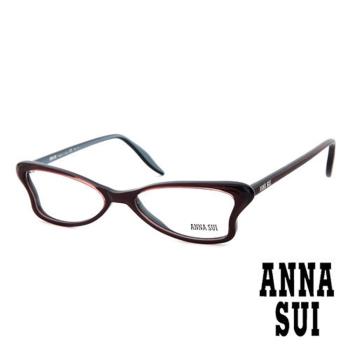 Anna Sui 日本安娜蘇 魔幻時尚經典蝴蝶造型平光眼鏡(酒紅) AS036E03