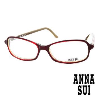 Anna Sui 日本安娜蘇 個性時尚造型平光眼鏡(紅) AS003E02