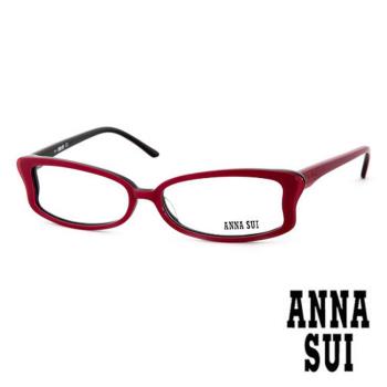 Anna Sui 日本安娜蘇 魔幻時尚蝴蝶造型平光眼鏡 桃紅 AS100E03