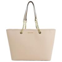 MICHAEL KORS JET SET TRAVL CHAIN 防刮鍊帶托特包-中/米駝