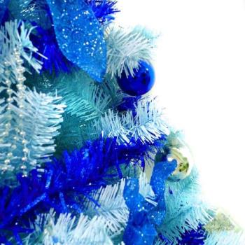 摩達客 台灣製15呎/15尺(450cm)豪華版冰藍色聖誕樹(銀藍系配件組)(不含燈)