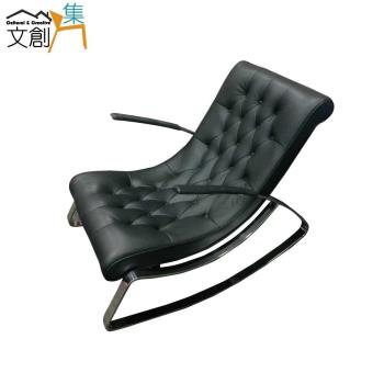 【文創集】安特列 現代全牛皮不鏽鋼造型主人椅/休閒椅
