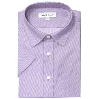 任-【MURANO]40斜紋經典短袖襯衫-淺紫色