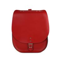 【The Leather Satchel Co.】英國原裝手工牛皮馬鞍後揹包 精湛工藝 新款磁釦設計方便開啟(心機紅)