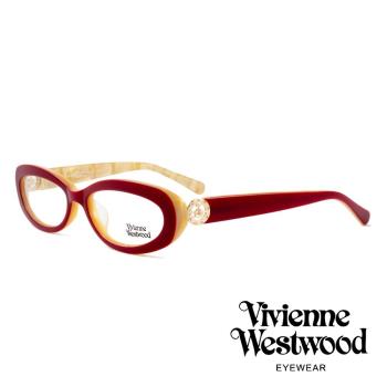 Vivienne Westwood 英國薇薇安魏斯伍德★英倫龐克風光學眼鏡 紅/白鑽 VW153E02