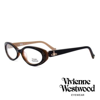 Vivienne Westwood 英國薇薇安魏斯伍德★閃亮時尚晶鑽光學眼鏡 奶茶色 VW150E03