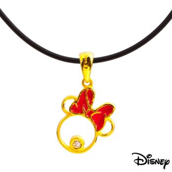 Disney迪士尼系列金飾 黃金墜子-甜美美妮款 送項鍊