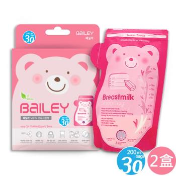 【韓國BAILEY貝睿】感溫母乳儲存袋200ml(壺嘴型)30入 x2盒