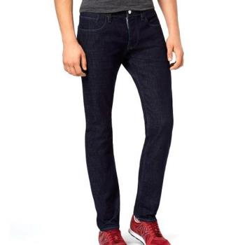 A/X 阿瑪尼時尚水洗深靛藍色低腰窄身彈性牛仔褲(預購)