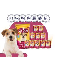IQ Dog 系列乾狗糧15公斤1包+狗罐400公克1箱 (牛肉/雞肉隨機出貨)