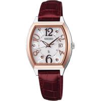 SEIKO 精工LUKIA 限量 美麗姿態太陽能電波女錶(玫瑰金框/27mm) SSVW094J