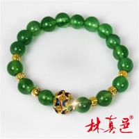 天然綠瑪瑙景泰藍轉運手鍊 林真邑
