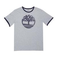 Timberland男款 中灰色麻灰短袖圓形大樹LOGOT恤A1LTO052