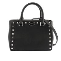 MICHAEL KORS 防刮皮革鉚釘殺手包(小款)(黑色)(銀字)35T7SK9S0L BLACK