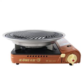 卡旺K1-A001D雙安全卡式爐+K-ONE卡旺超級燒烤盤-K1BQ-007