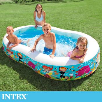 INTEX 8字型戲水游泳池 262x160x46cm(640L)適用3歲+(56490) 