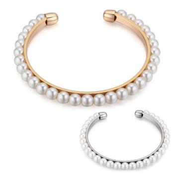 【I.Dear Jewelry】蕙質蘭心-正白K-氣質高品質單排珍珠手鐲(2色)現貨