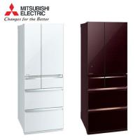 【送兩用DC扇+不鏽鋼雙鍋禮盒組+直立式吸塵器】三菱 MITSUBISHI 六門日本製一級能效變頻冰箱605公升 MR-WX61C