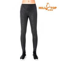 【hilltop山頂鳥】女款吸濕排汗抗UV彈性內搭褲S07FG7-黑色